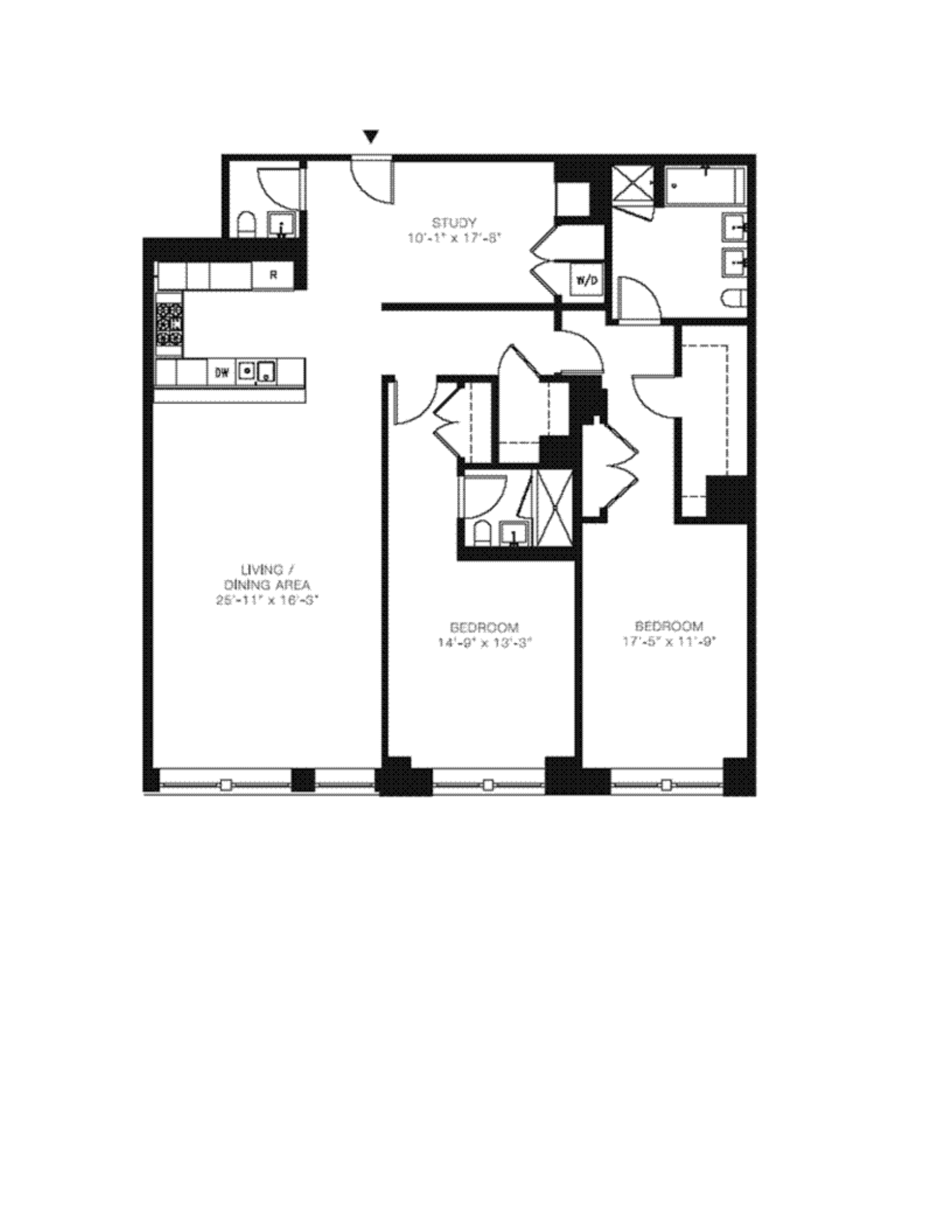 Floorplan for 421 West 54th Street, 5C