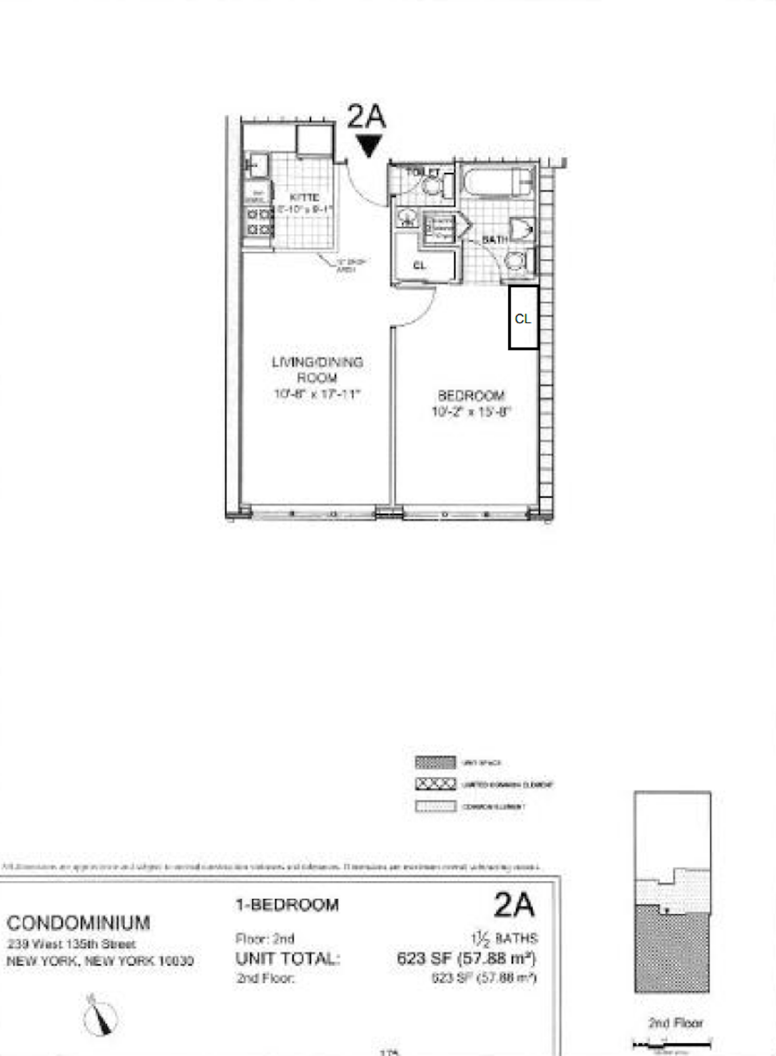 Floorplan for 239 West 135th Street, 2A