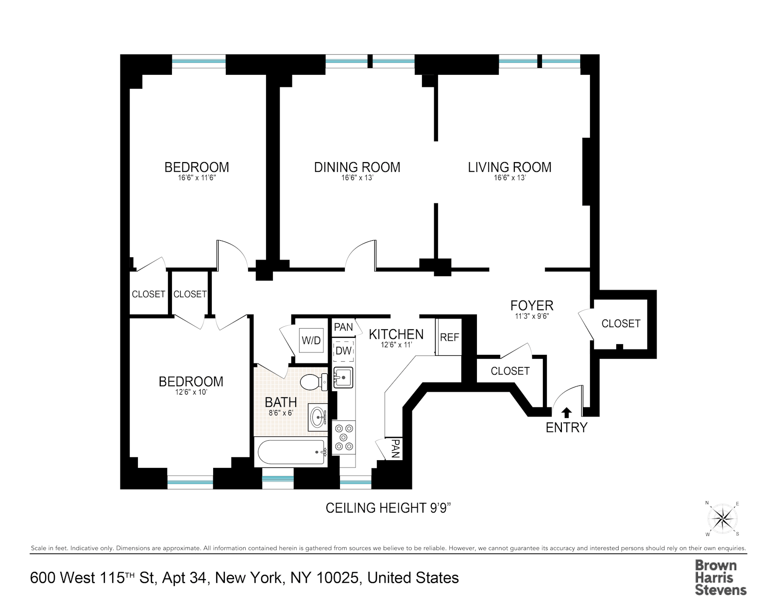 Floorplan for 600 West 115th Street