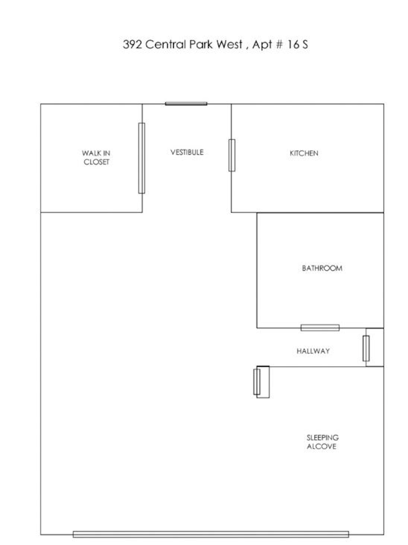 Floorplan for 392 Central Park West, 16S