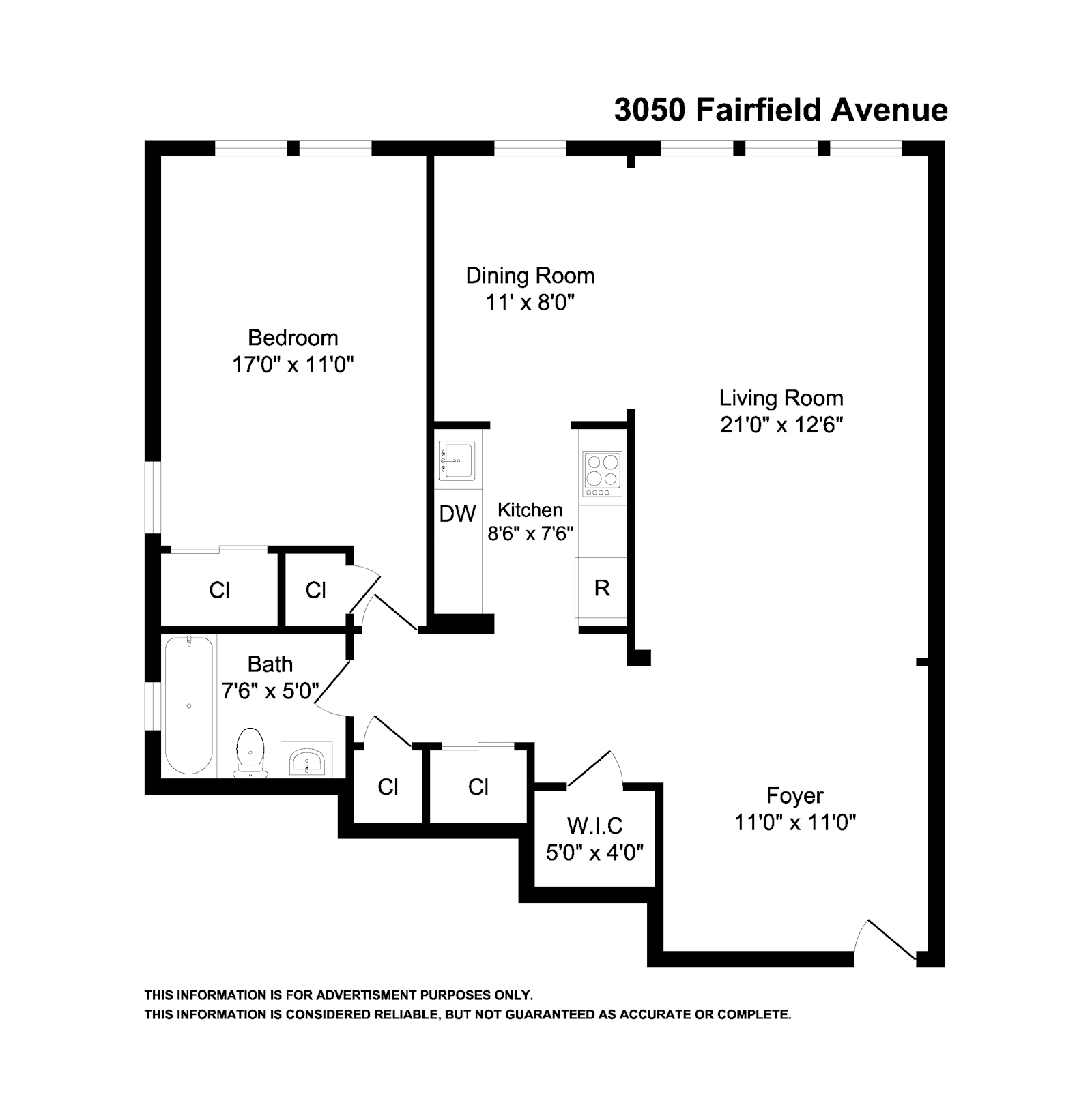 Floorplan for 3050 Fairfield Avenue, 8B