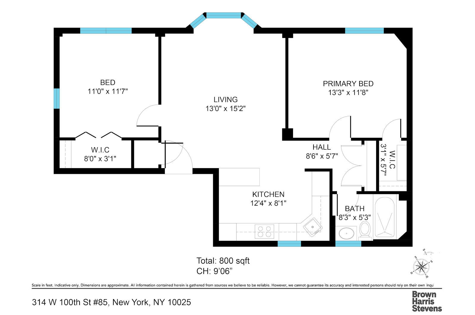 Floorplan for 314 West 100th Street, 85