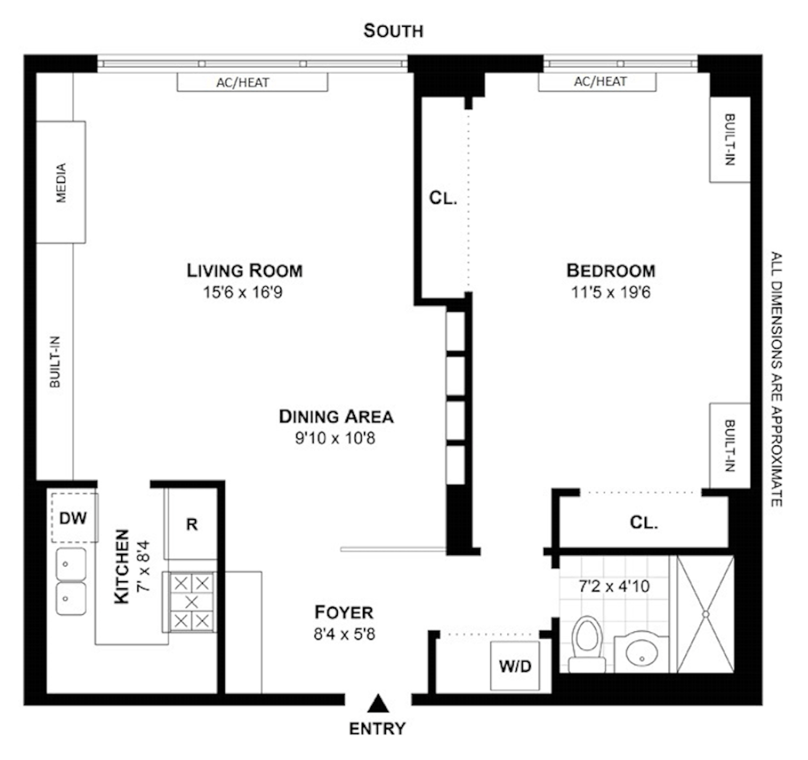 Floorplan for 116 Central Park South, 8B