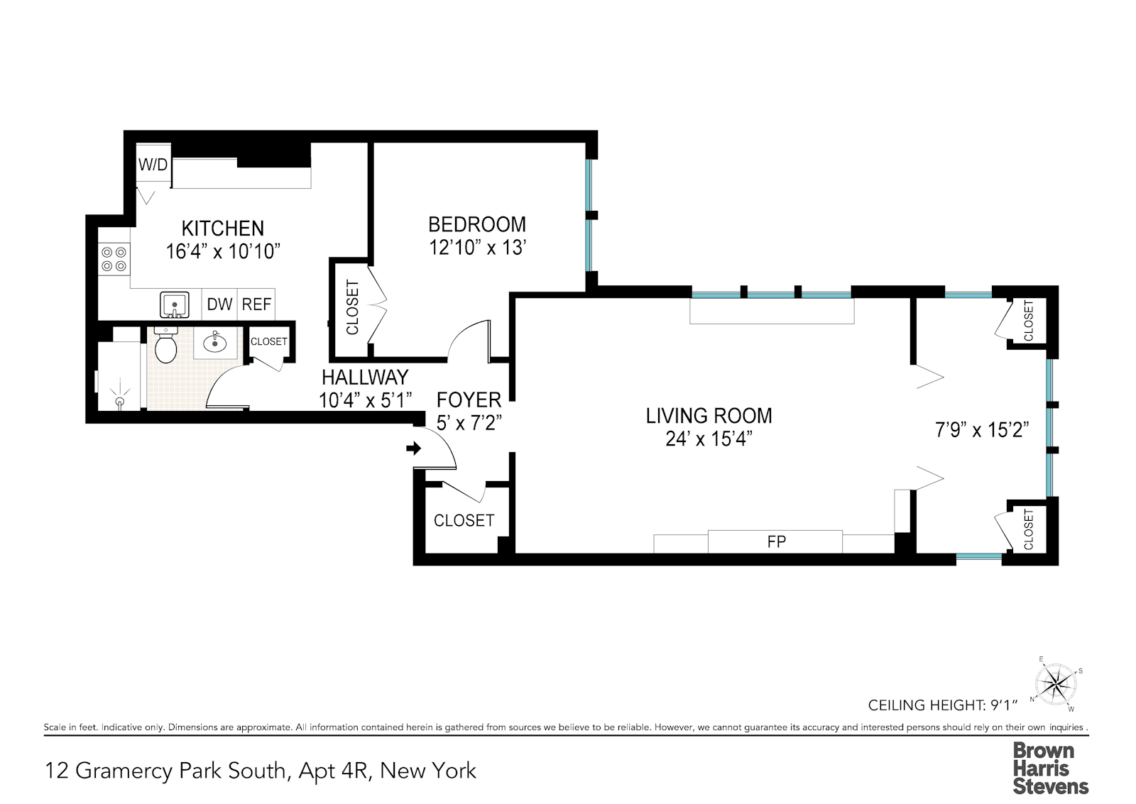 Floorplan for 12 Gramercy Park S, 4R