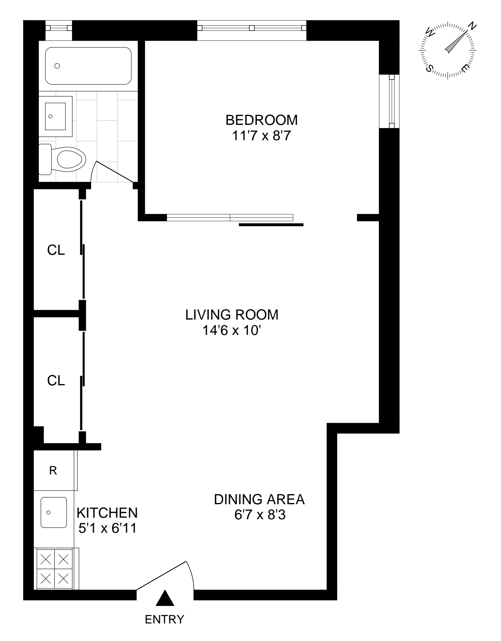 Floorplan for 1420 York Avenue, 7B