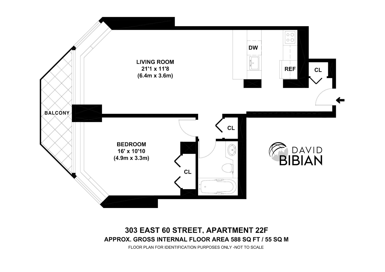 Floorplan for 303 East 60th Street, 22F