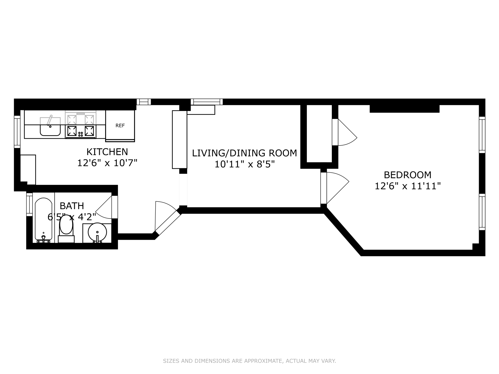 Floorplan for 464 West 51st Street, 4W