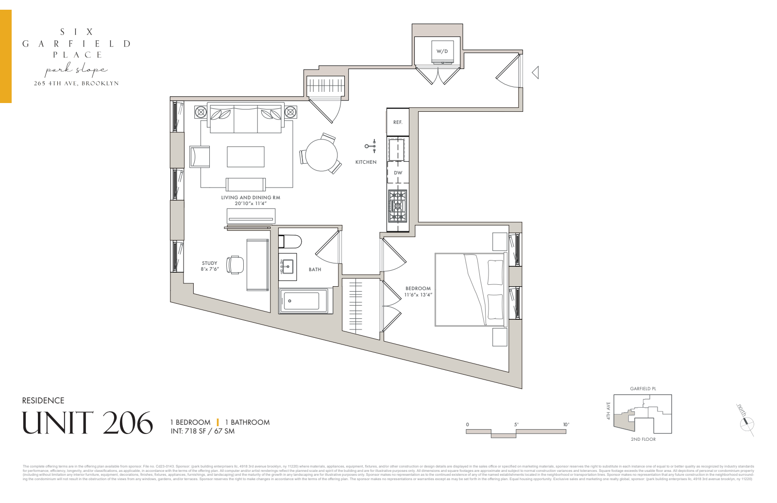 Floorplan for 6 Garfield Place, 206