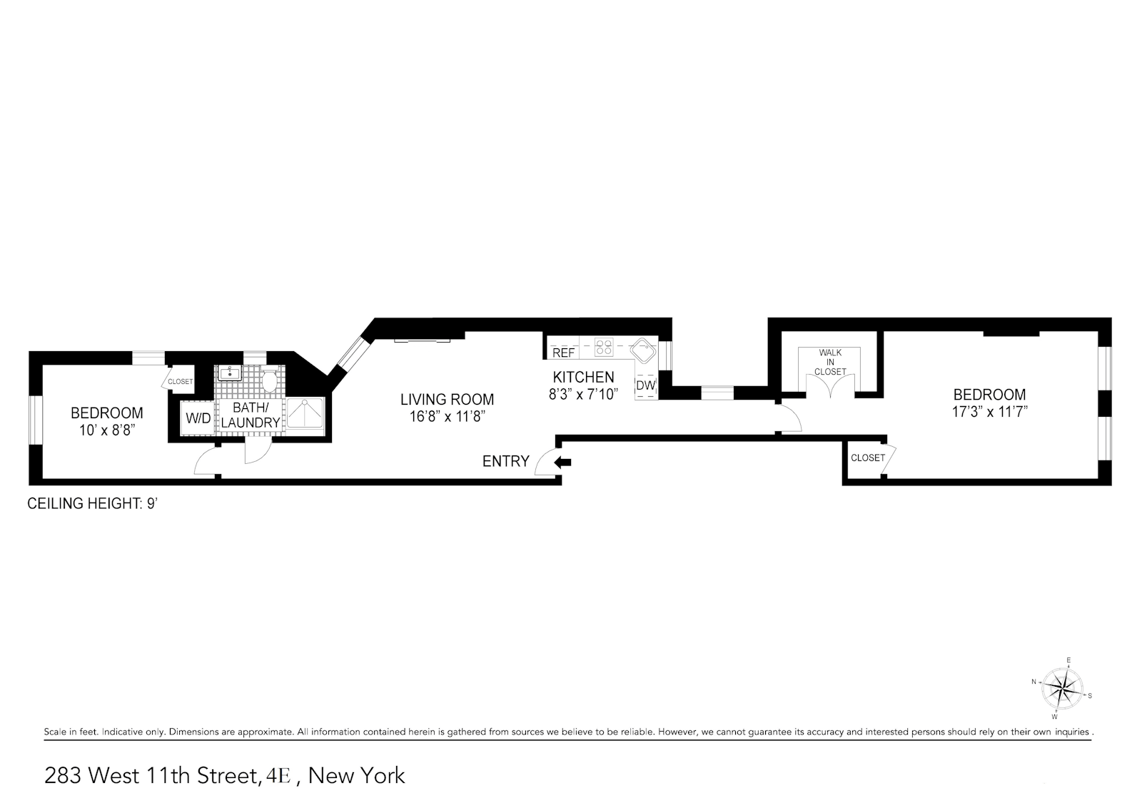 Floorplan for 283 West 11th Street, 4E