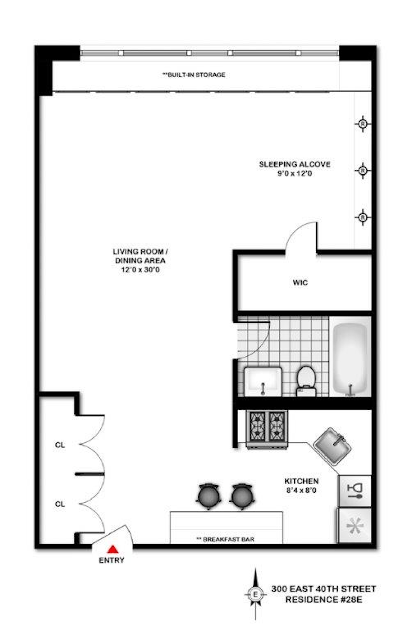 Floorplan for 300 East 40th Street, 28E