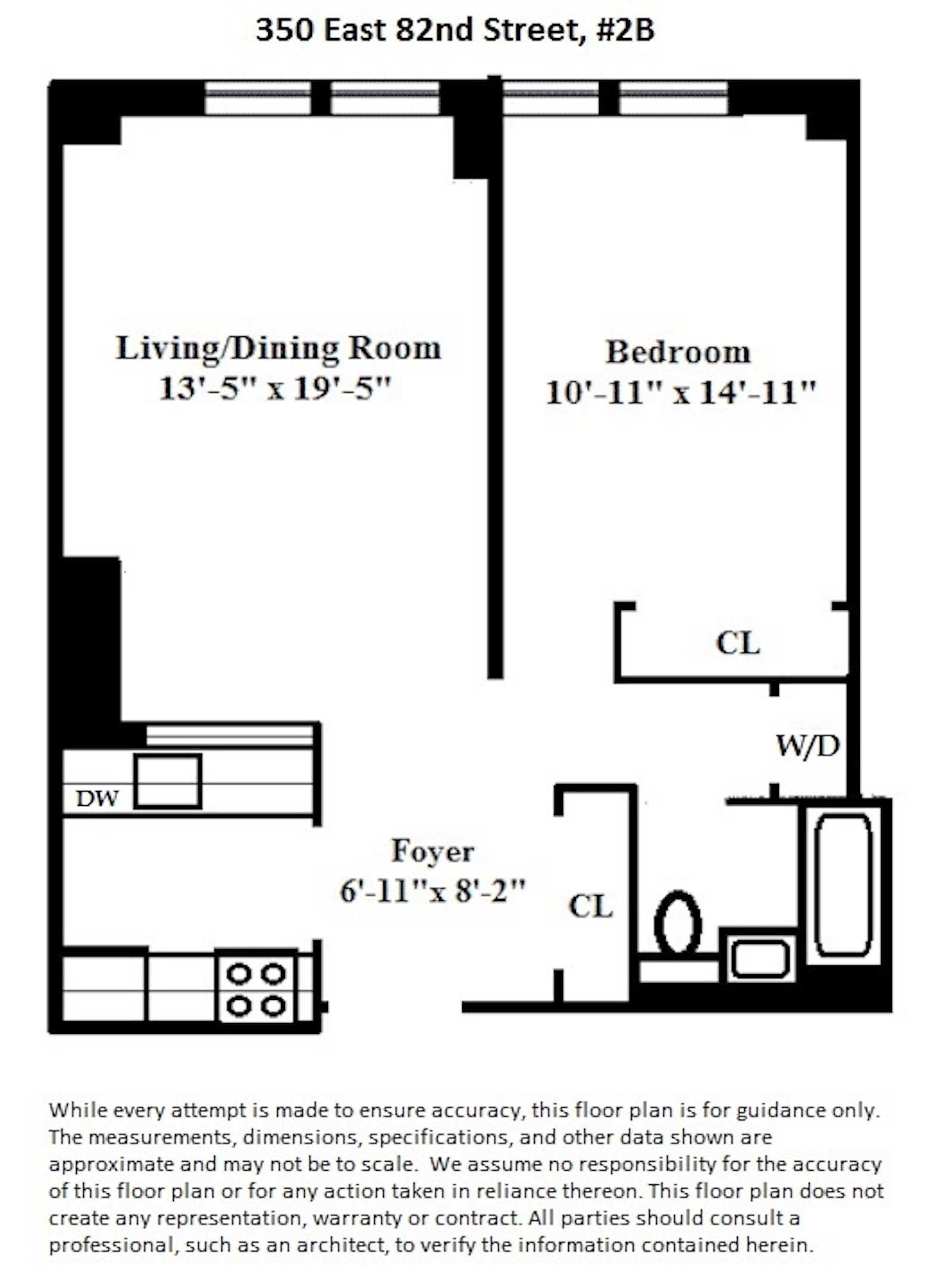 Floorplan for 350 East 82nd Street, 2B