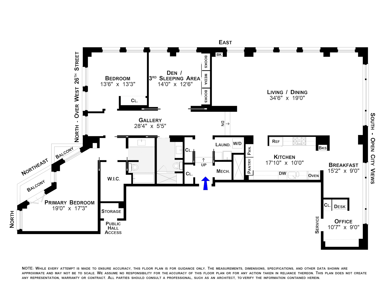 Floorplan for 236 West 26th Street, 12E