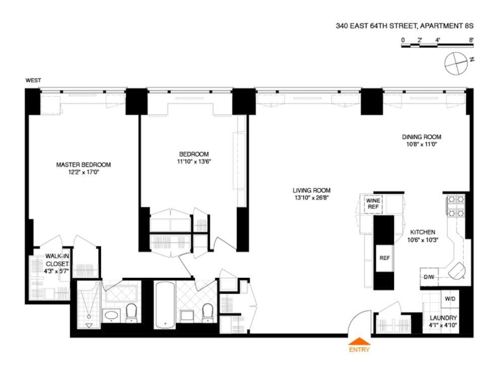 Floorplan for 340 East 64th Street, 8S