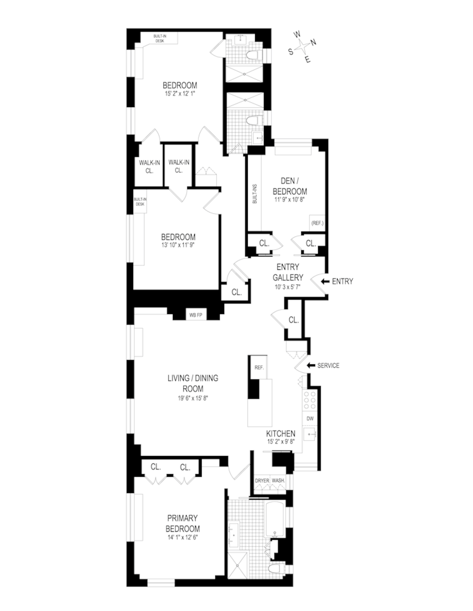 Floorplan for 8 East 96th Street, 14C