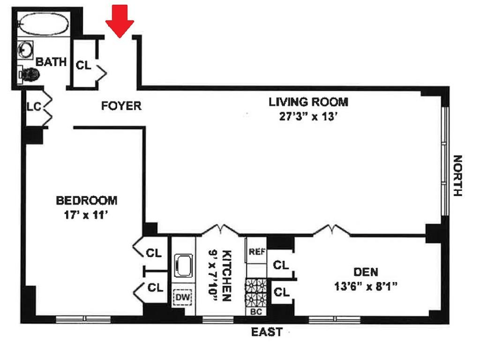 Floorplan for 444 East 75th Street, 8D