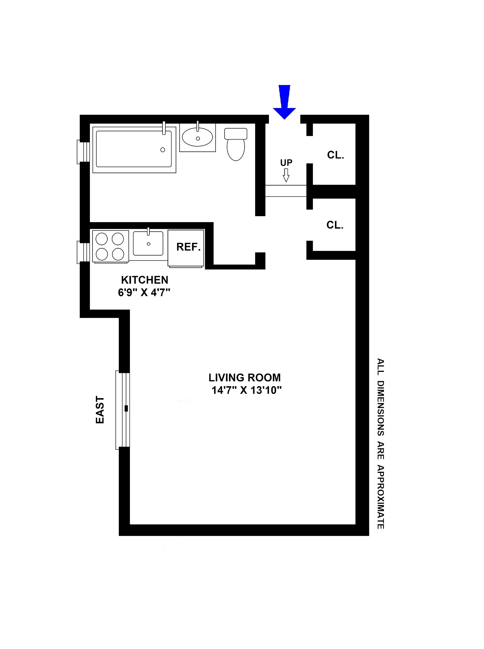 Floorplan for 310 East 75th Street, 1K