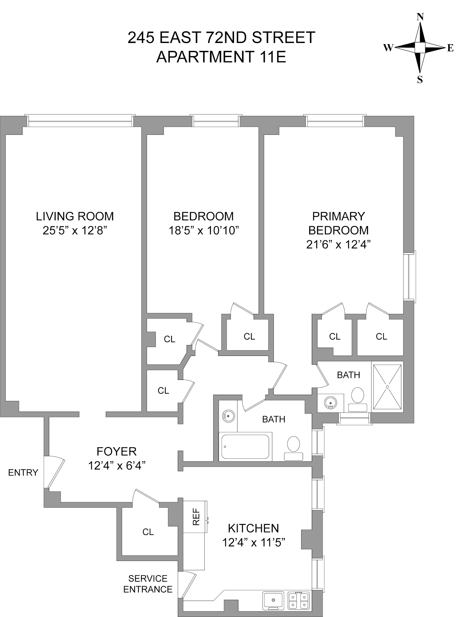 Floorplan for 245 East 72nd Street, 11E