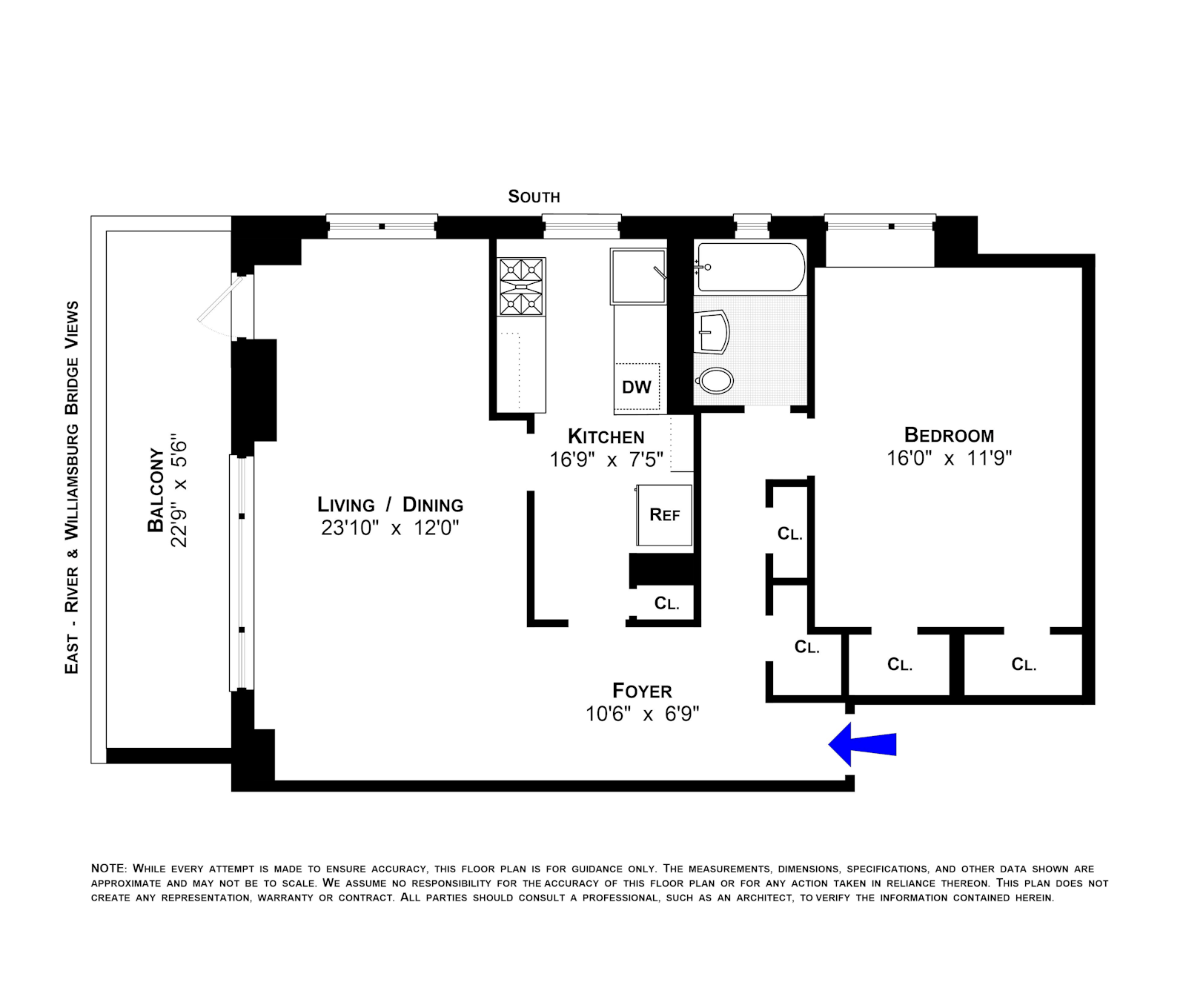 Floorplan for 568 Grand Street, J2004