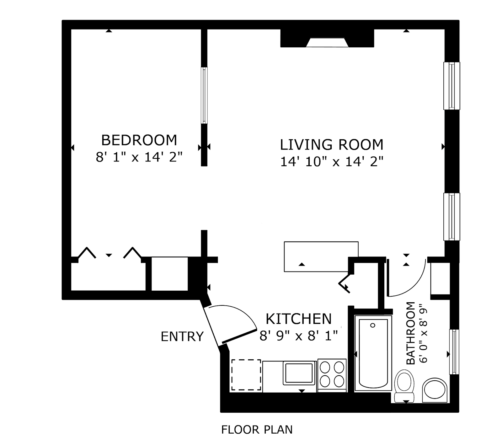 Floorplan for 505 East 6th Street, 5R