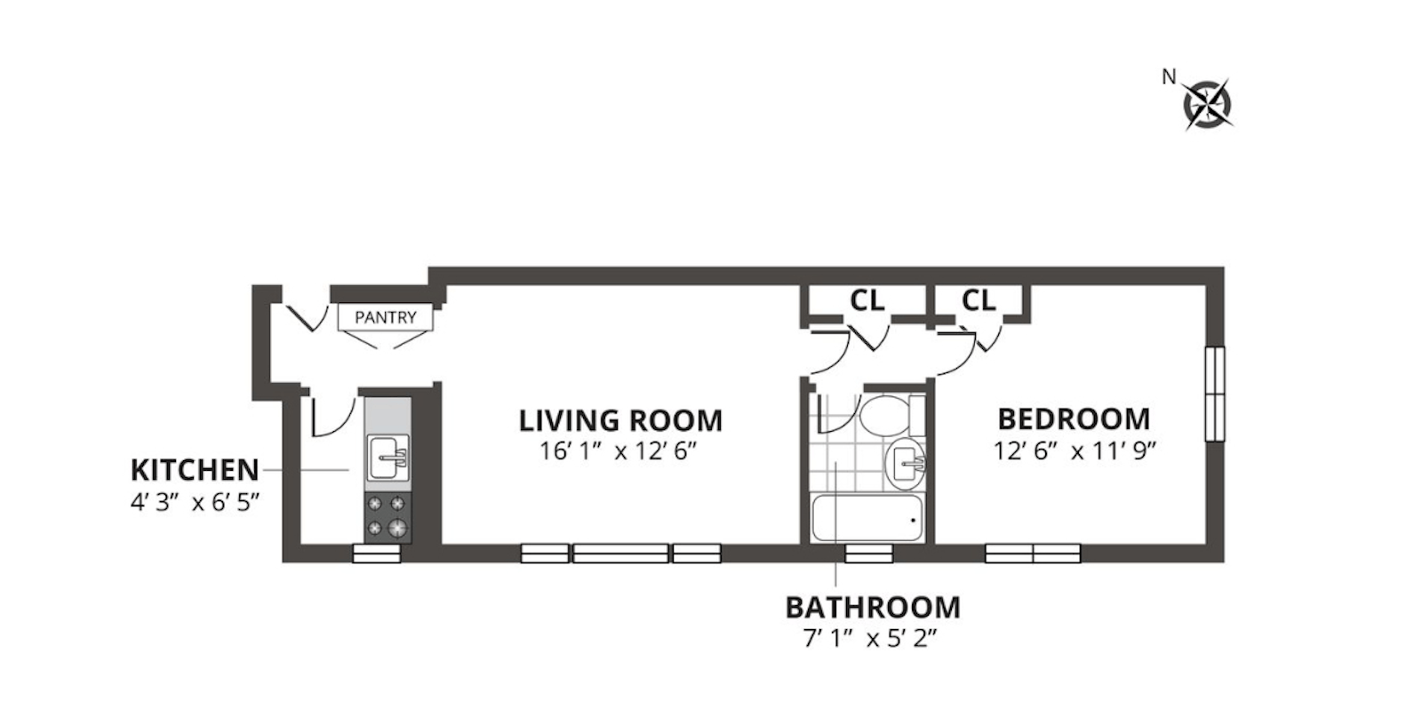 Floorplan for 45 Fifth Avenue, 9D