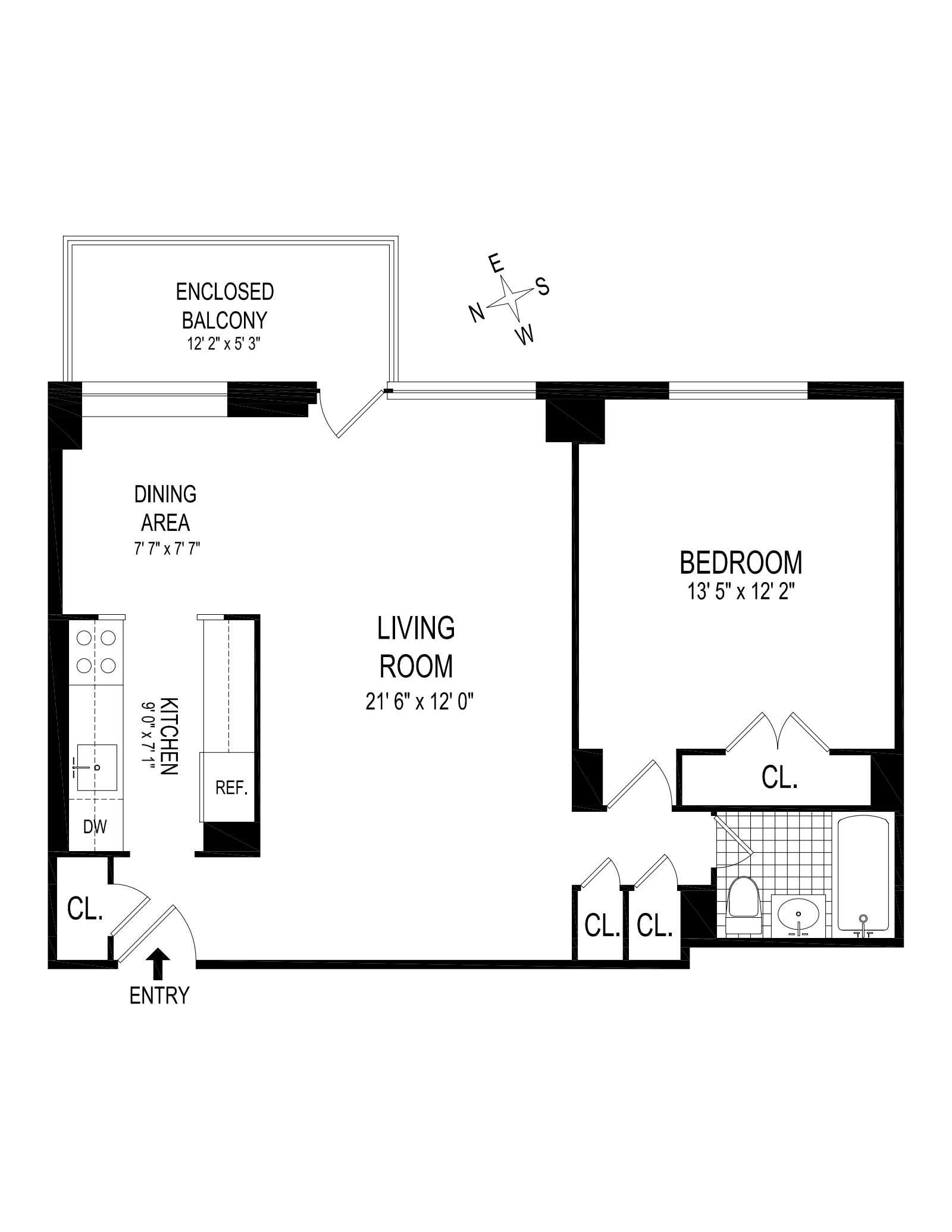 Floorplan for 303 West 66th Street, 10AW