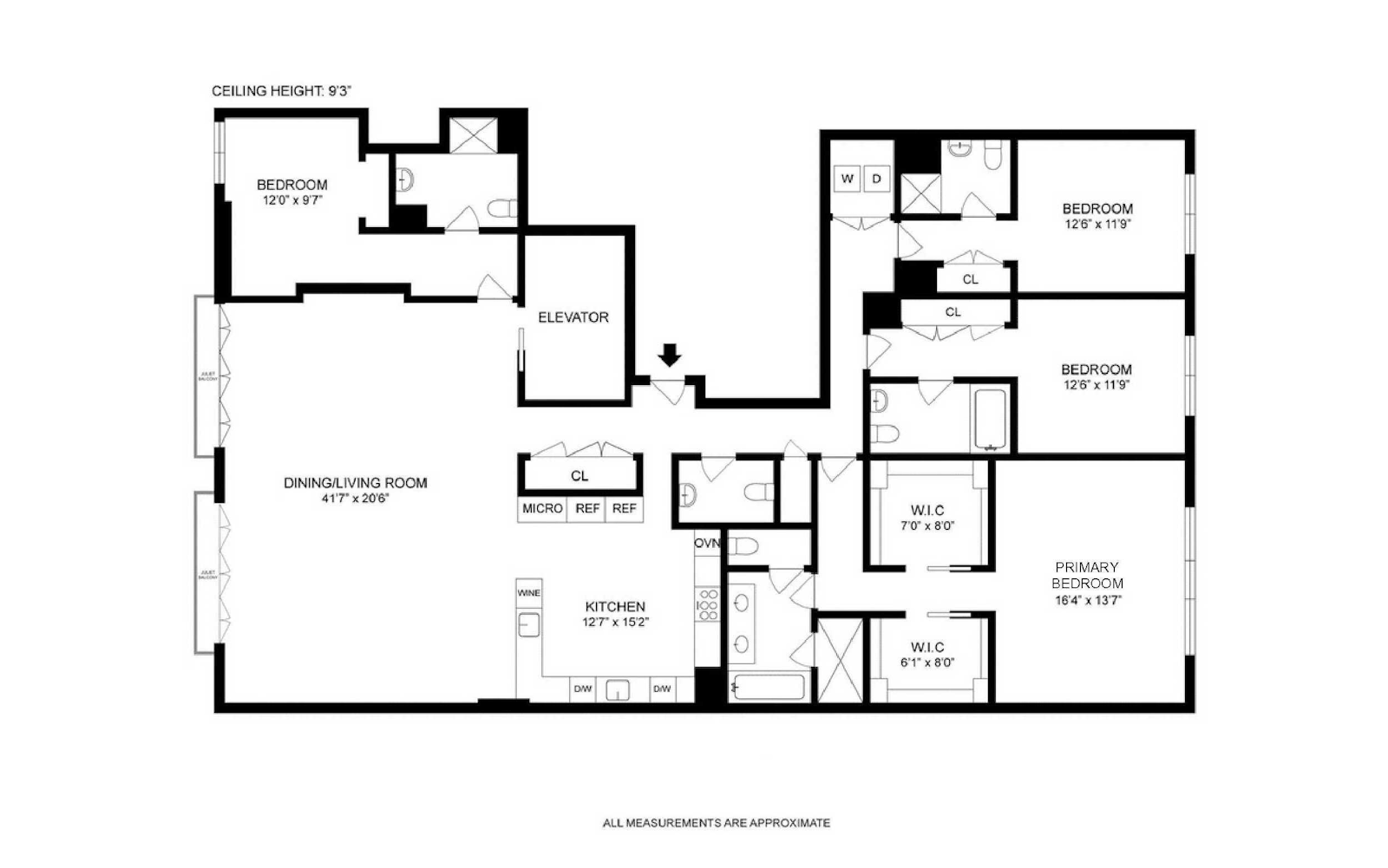 Floorplan for 210 West 77th Street, 12W