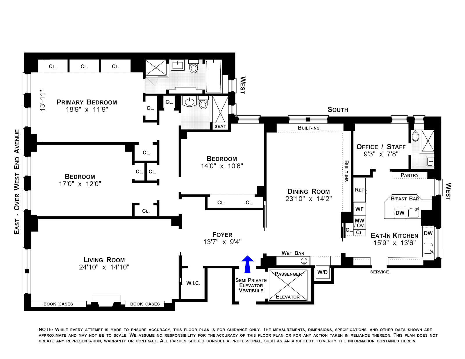 Floorplan for 607 West End Avenue, 4A