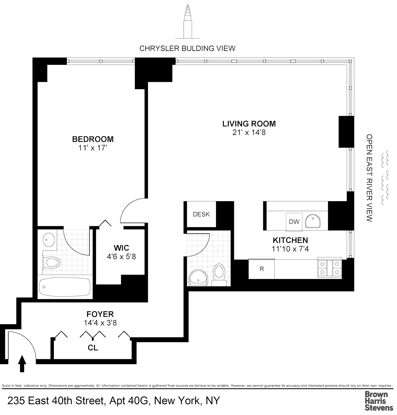 Floorplan for 235 East 40th Street, 40G