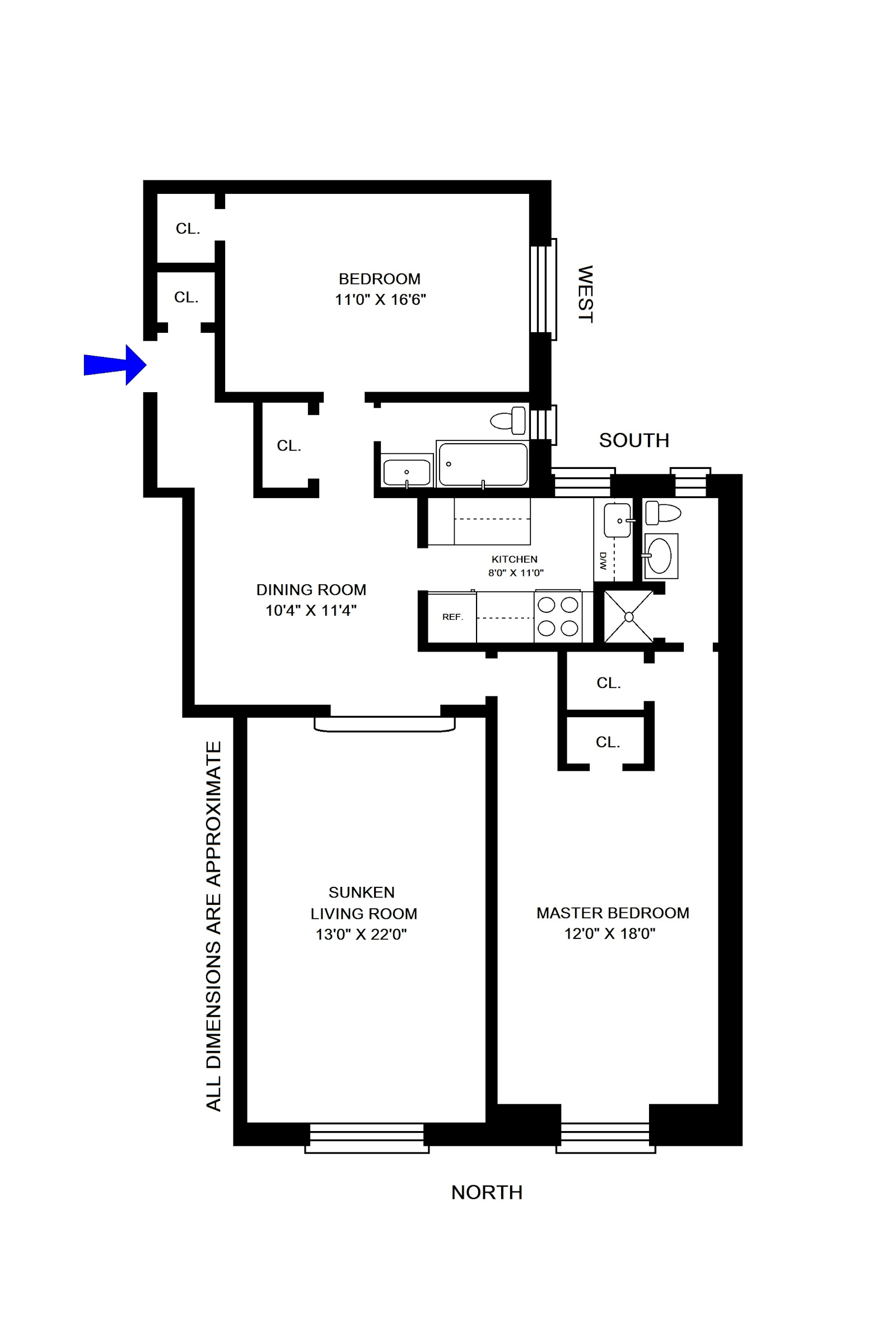 Floorplan for 310 East 75th Street, 3G