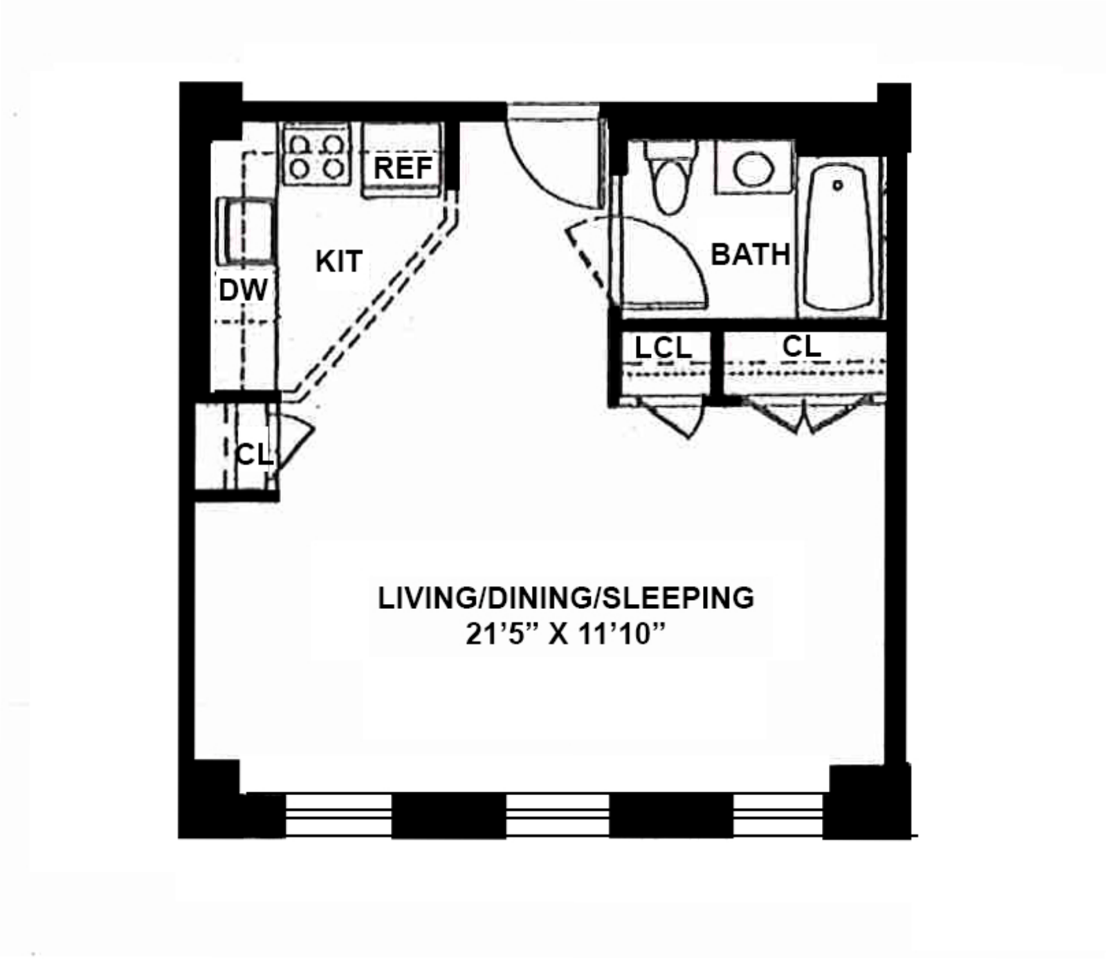 Floorplan for 313 West 119th Street, 3H