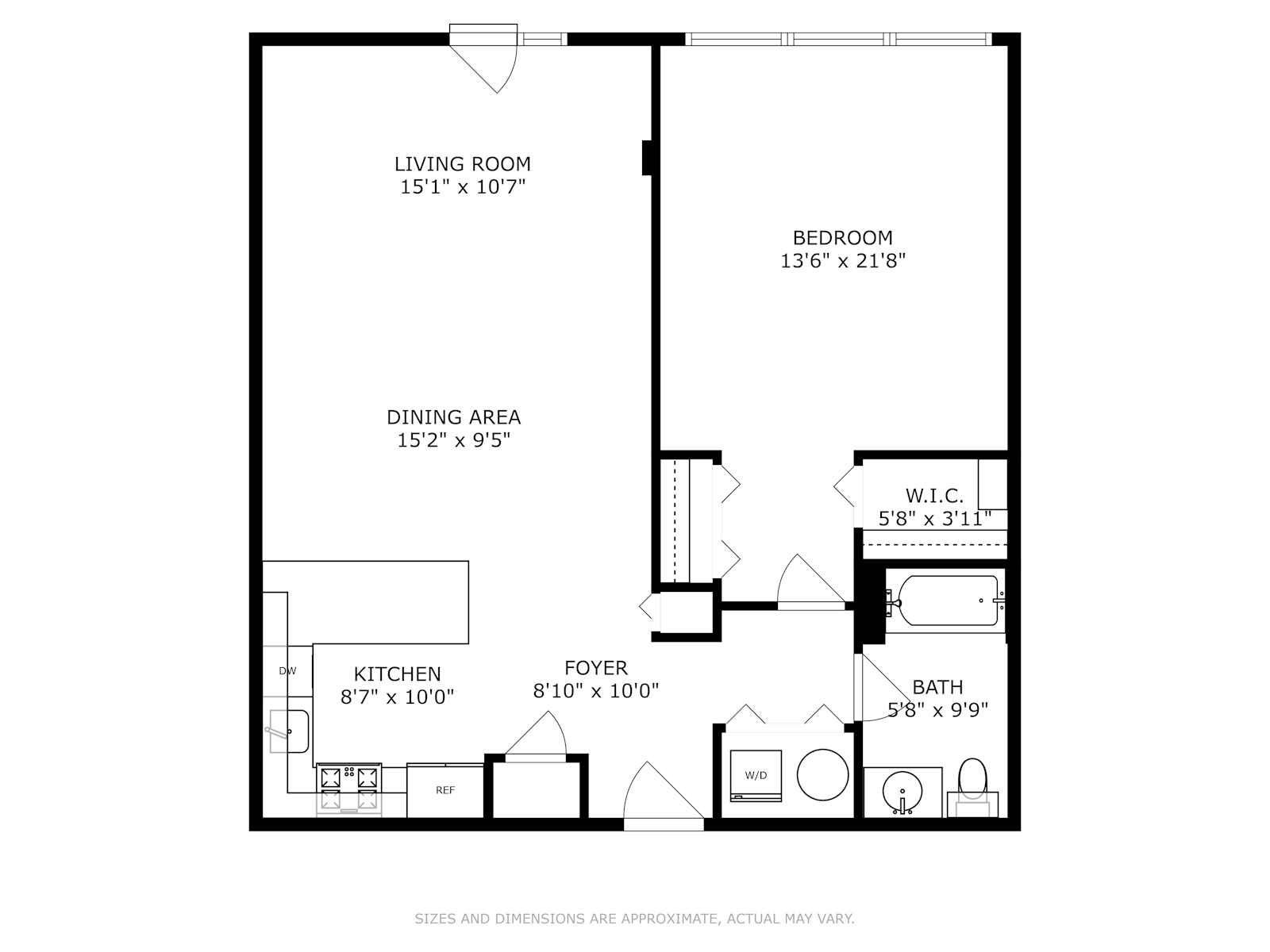 Floorplan for 1100 Adams St, 308