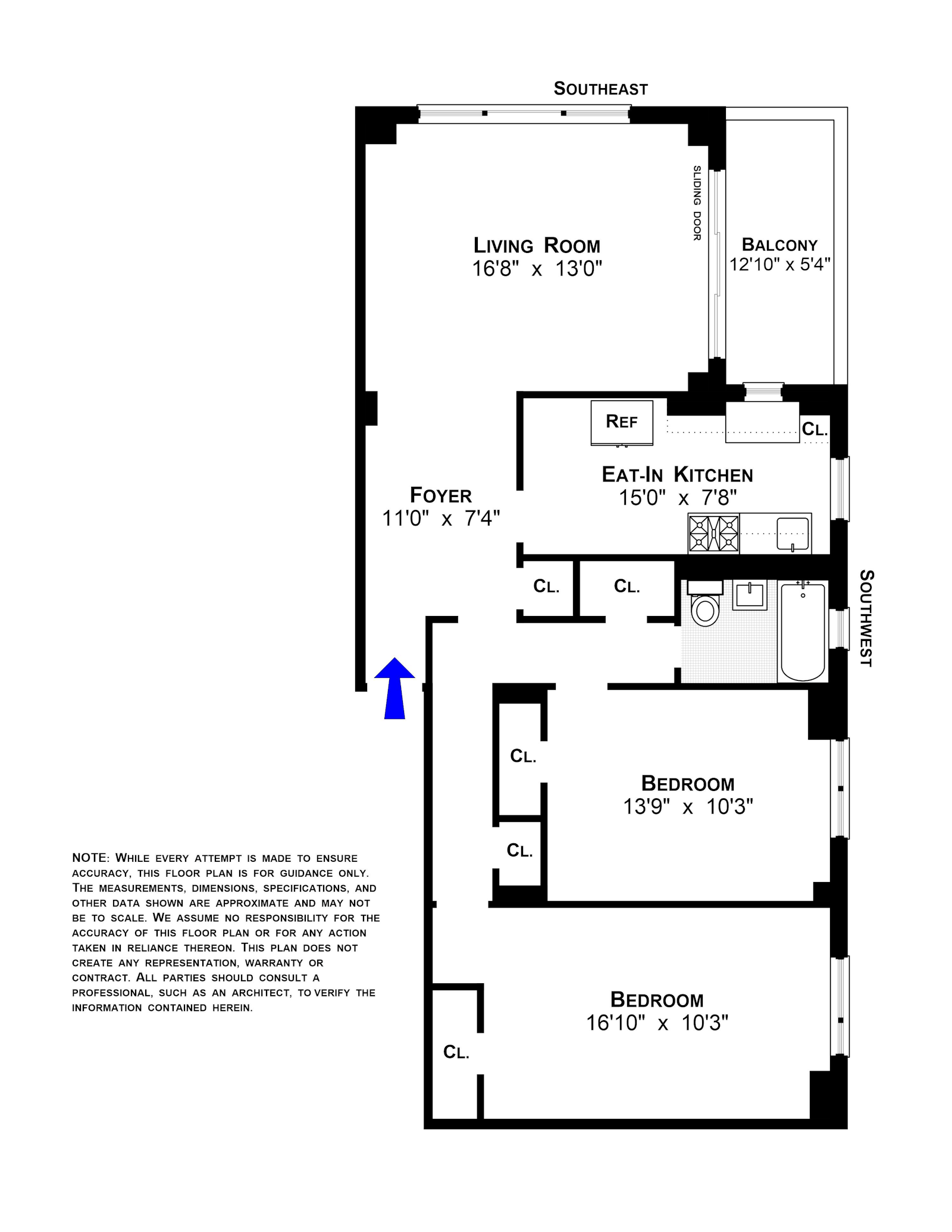 Floorplan for 264 East Broadway, C607