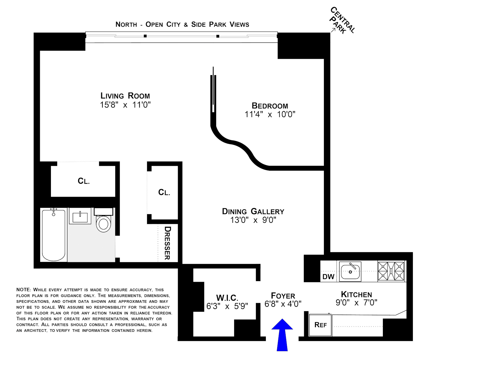 Floorplan for 372 Central Park West, 15Y