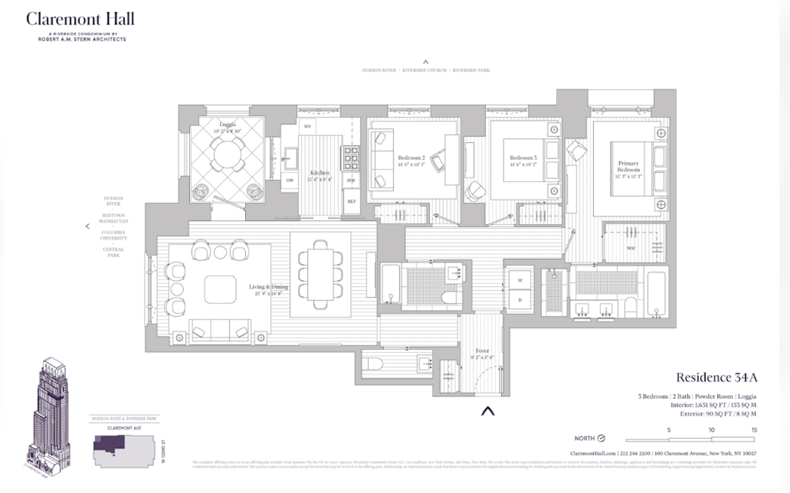 Floorplan for 100 Claremont Avenue, 34A