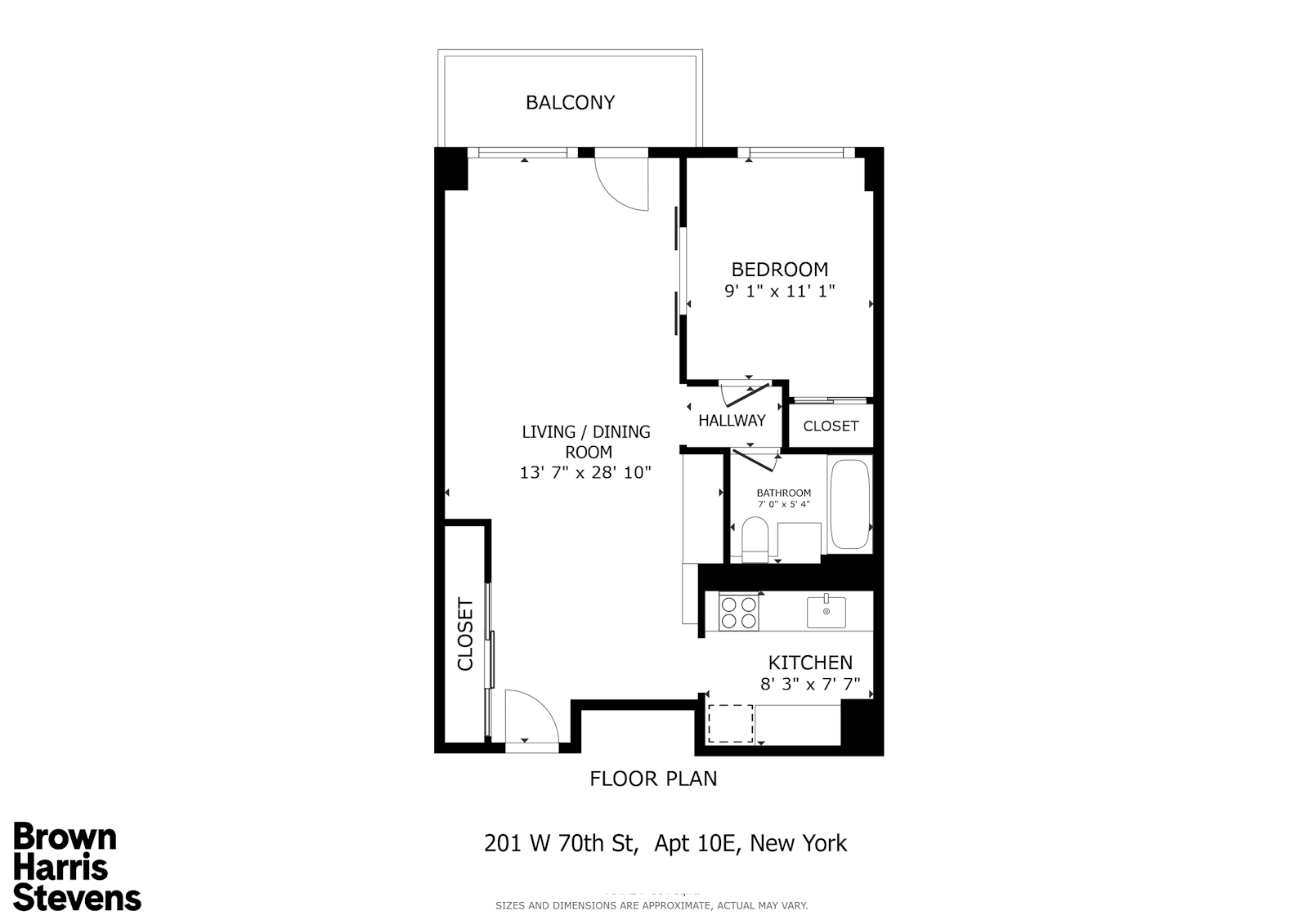 Floorplan for 201 West 70th Street, 10E