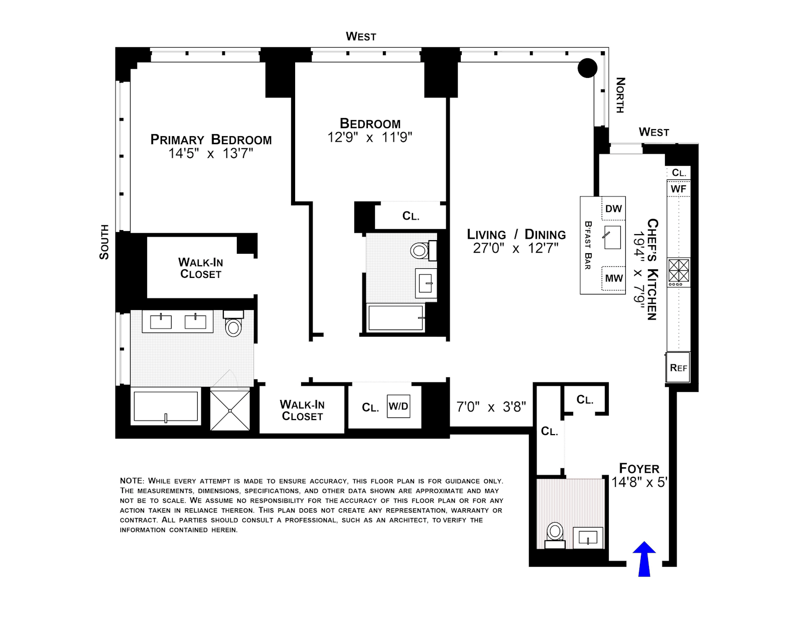 Floorplan for 305 East 51st Street, 7D