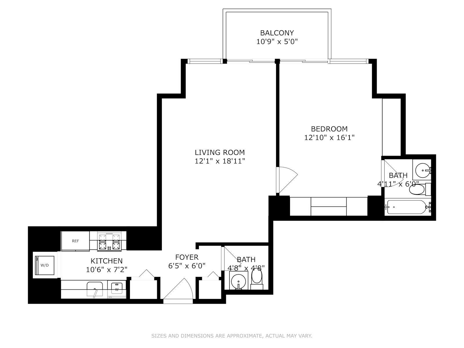 Floorplan for 161 West 61st Street, 26H