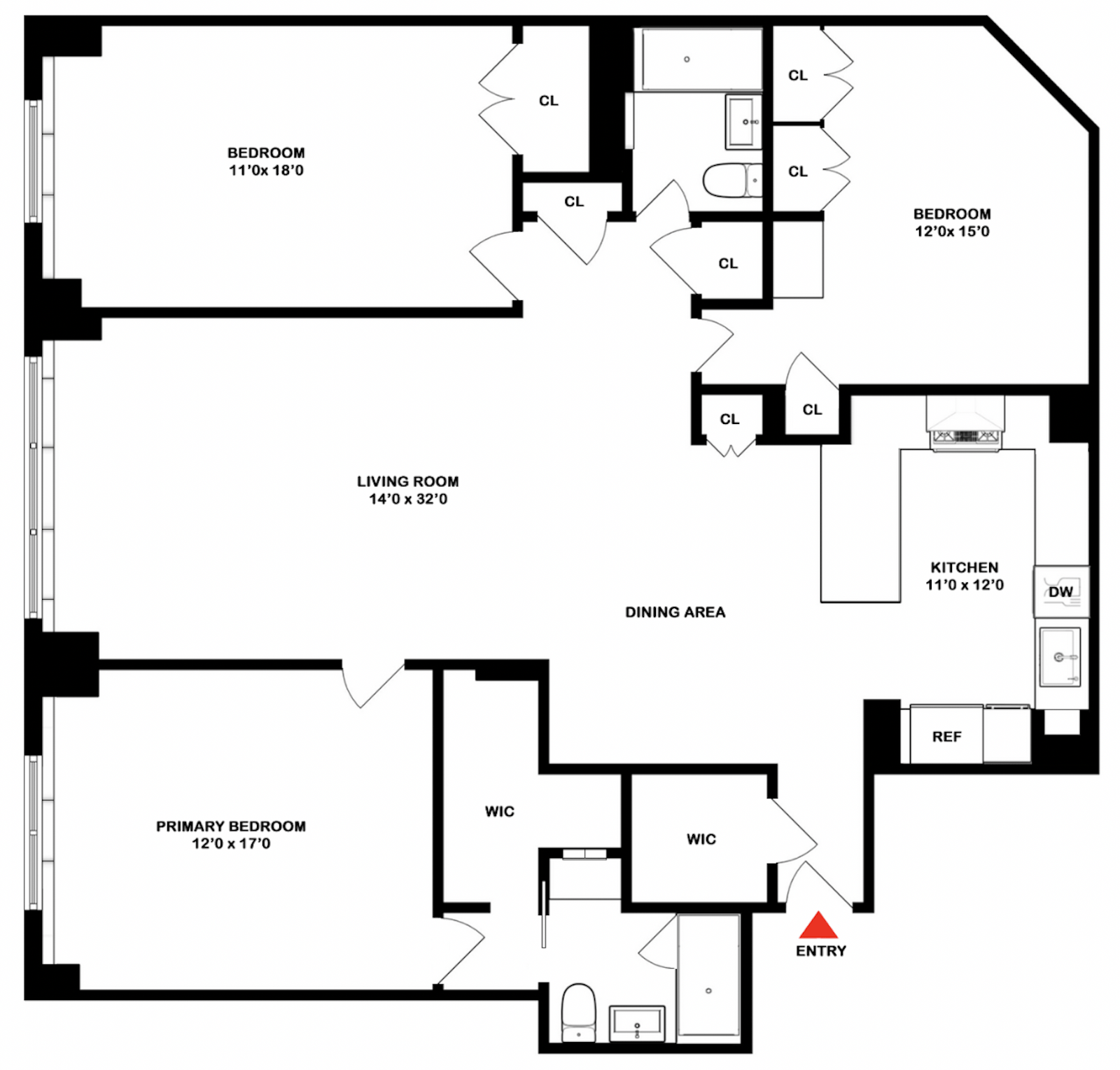 Floorplan for 1175 York Avenue, 5C