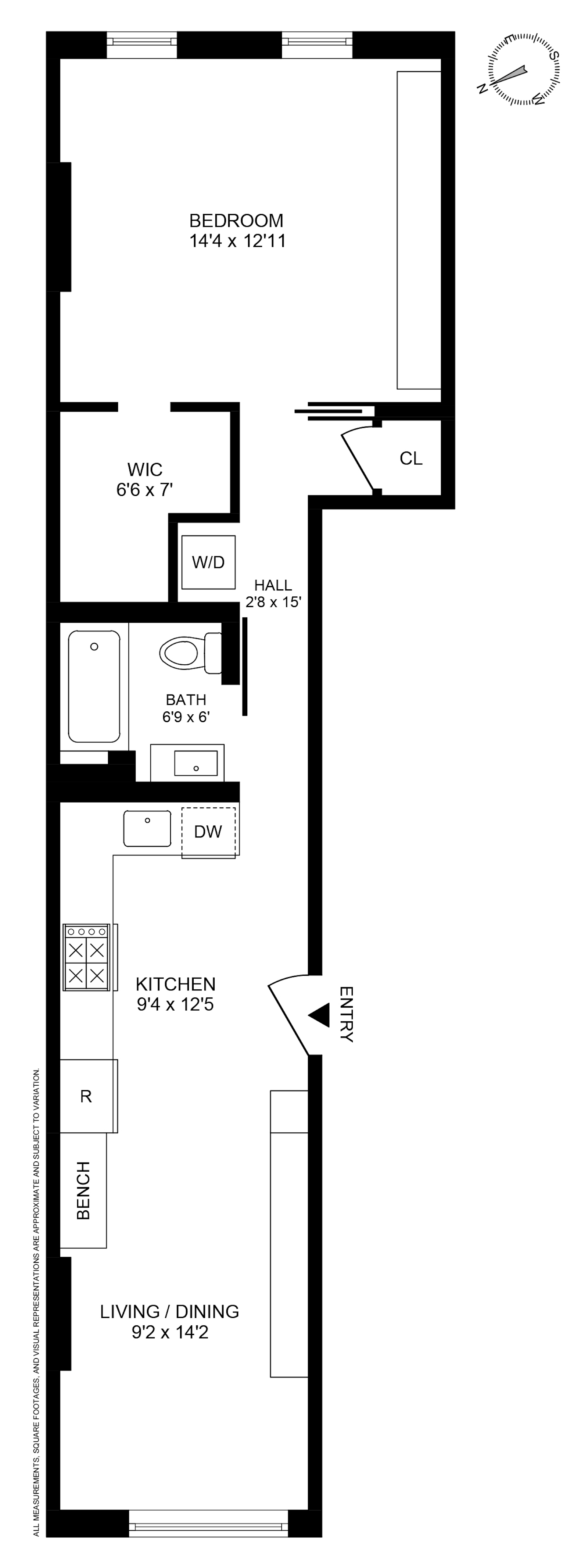 Floorplan for 402 Fourth Avenue, 3R