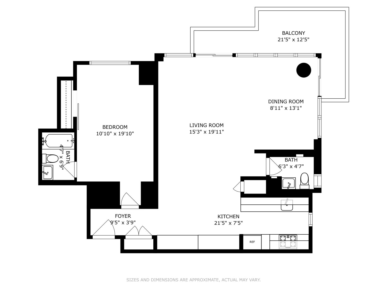 Floorplan for 161 West 61st Street, 24F