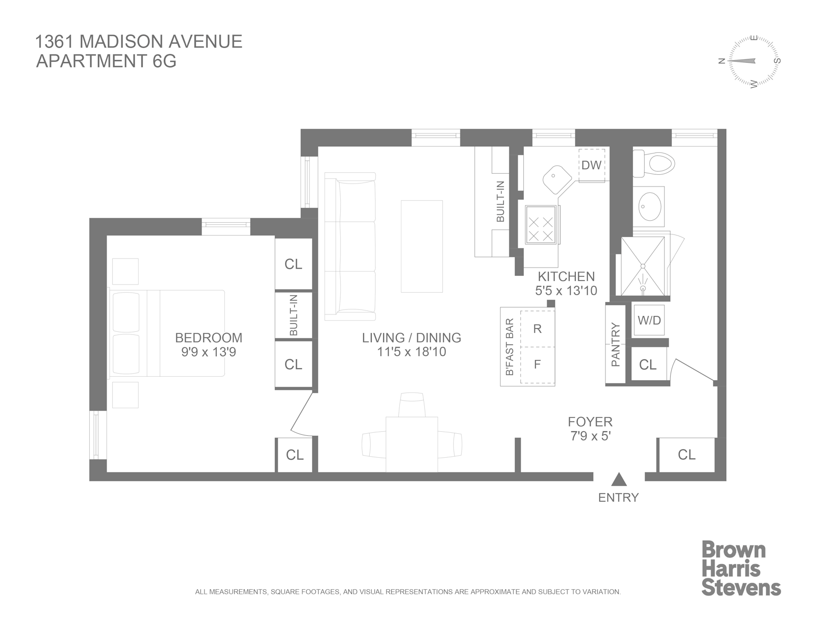 Floorplan for 1361 Madison Avenue, 6G