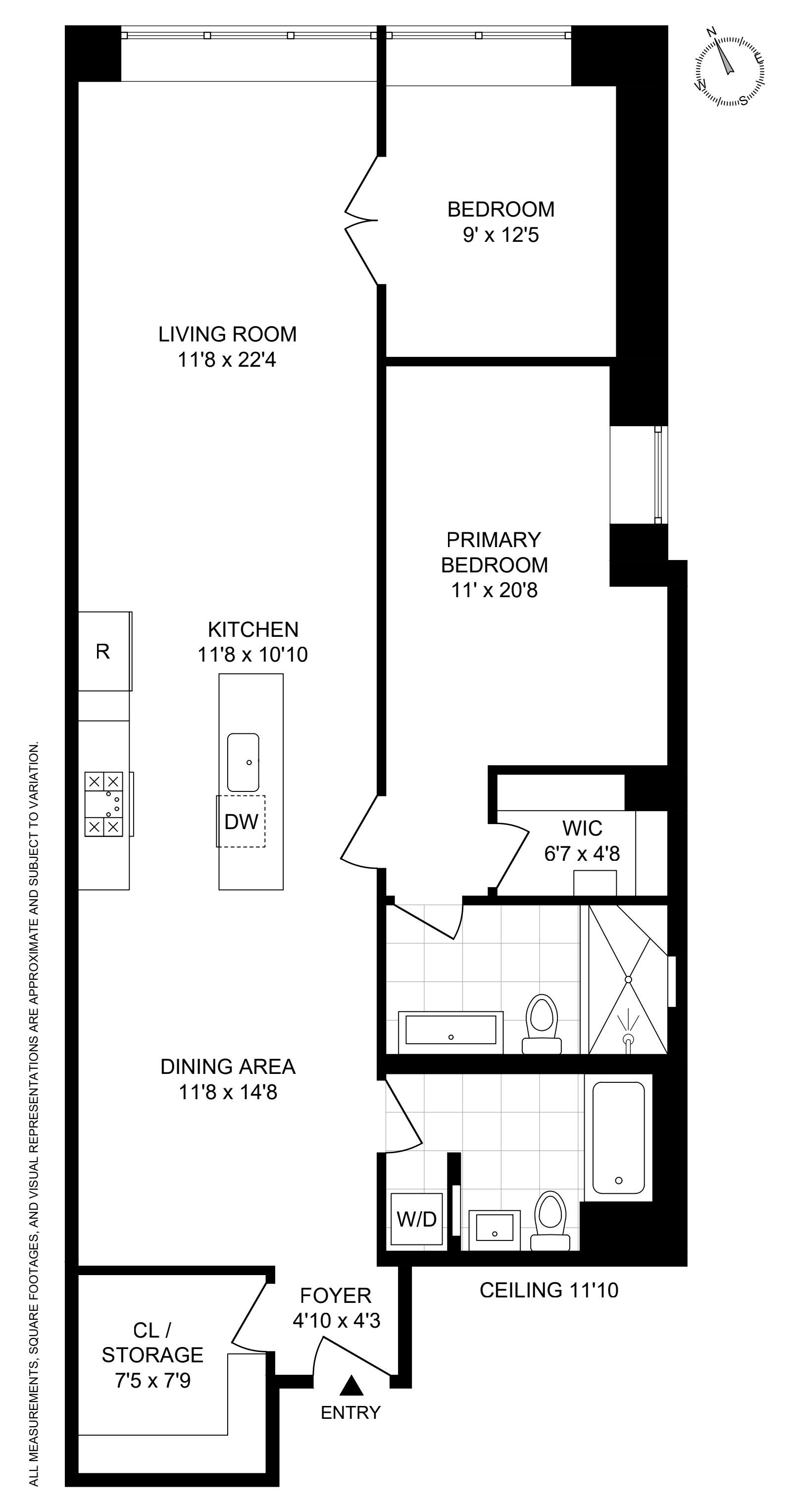 Floorplan for 419 West 55th Street, 3C