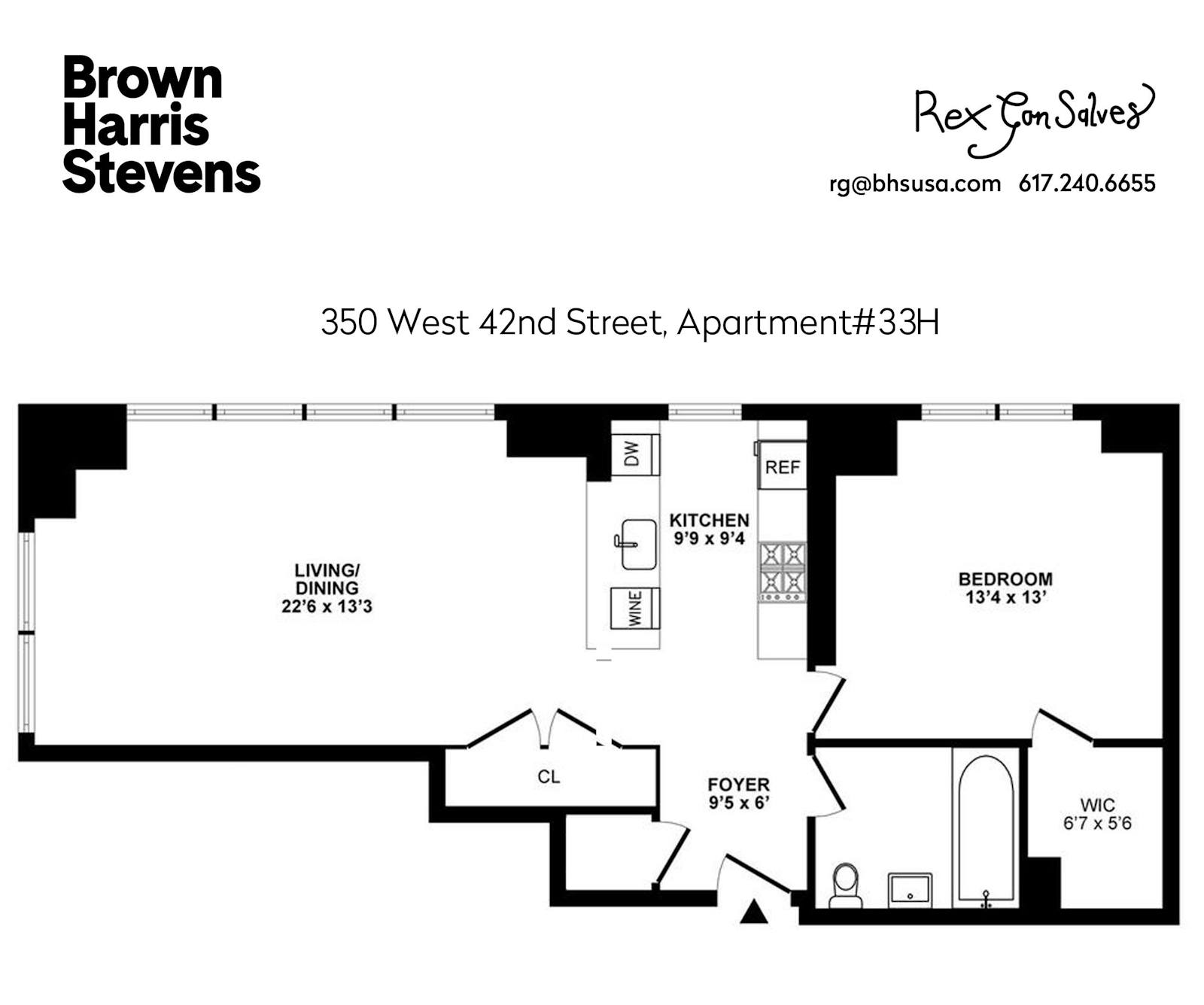 Floorplan for 350 West 42nd Street, 33H