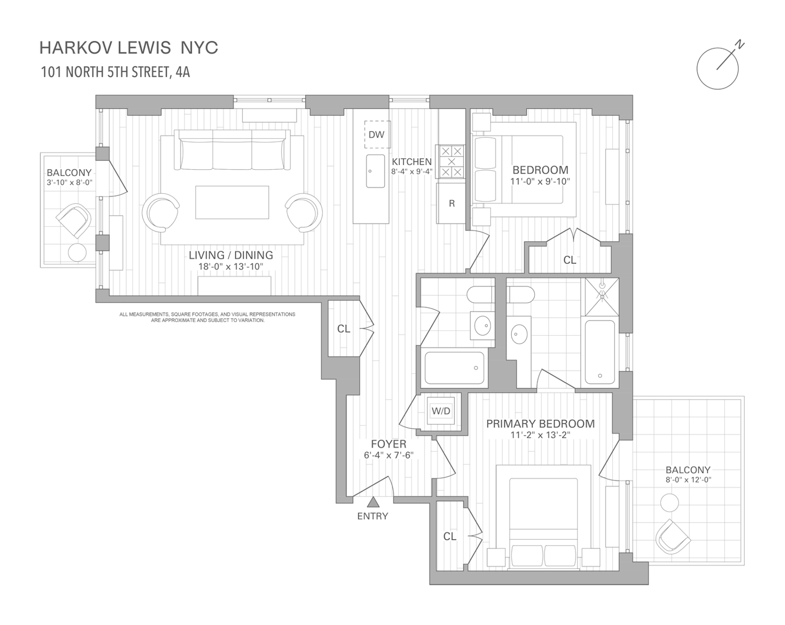 Floorplan for 101 North 5th St, 4A