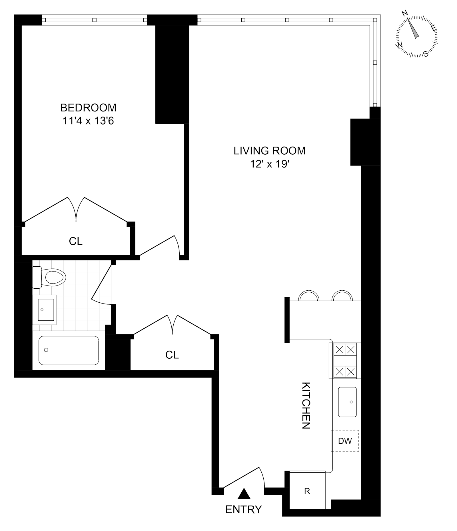 Floorplan for 350 West 42nd Street, 11D