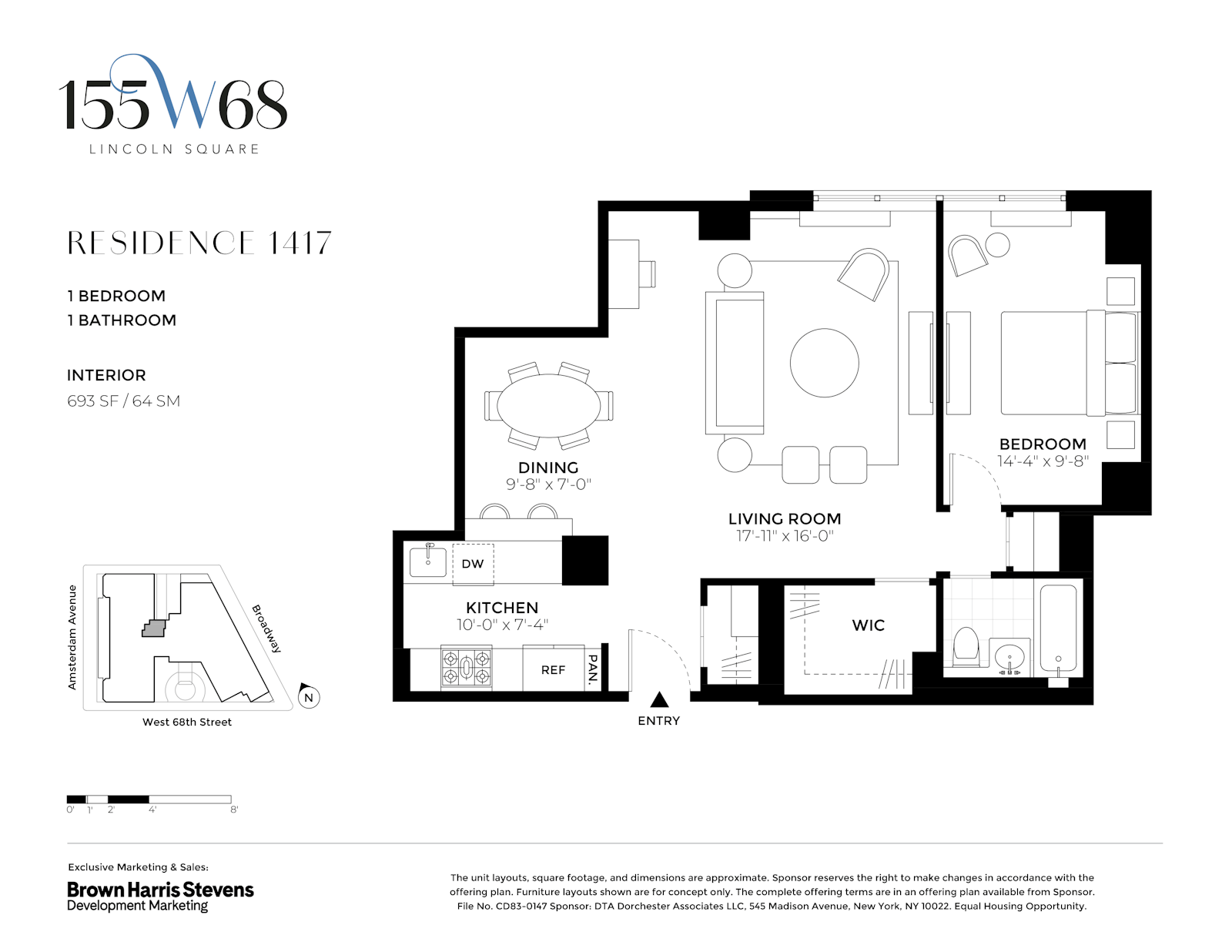 Floorplan for 155 West 68th Street, 1417