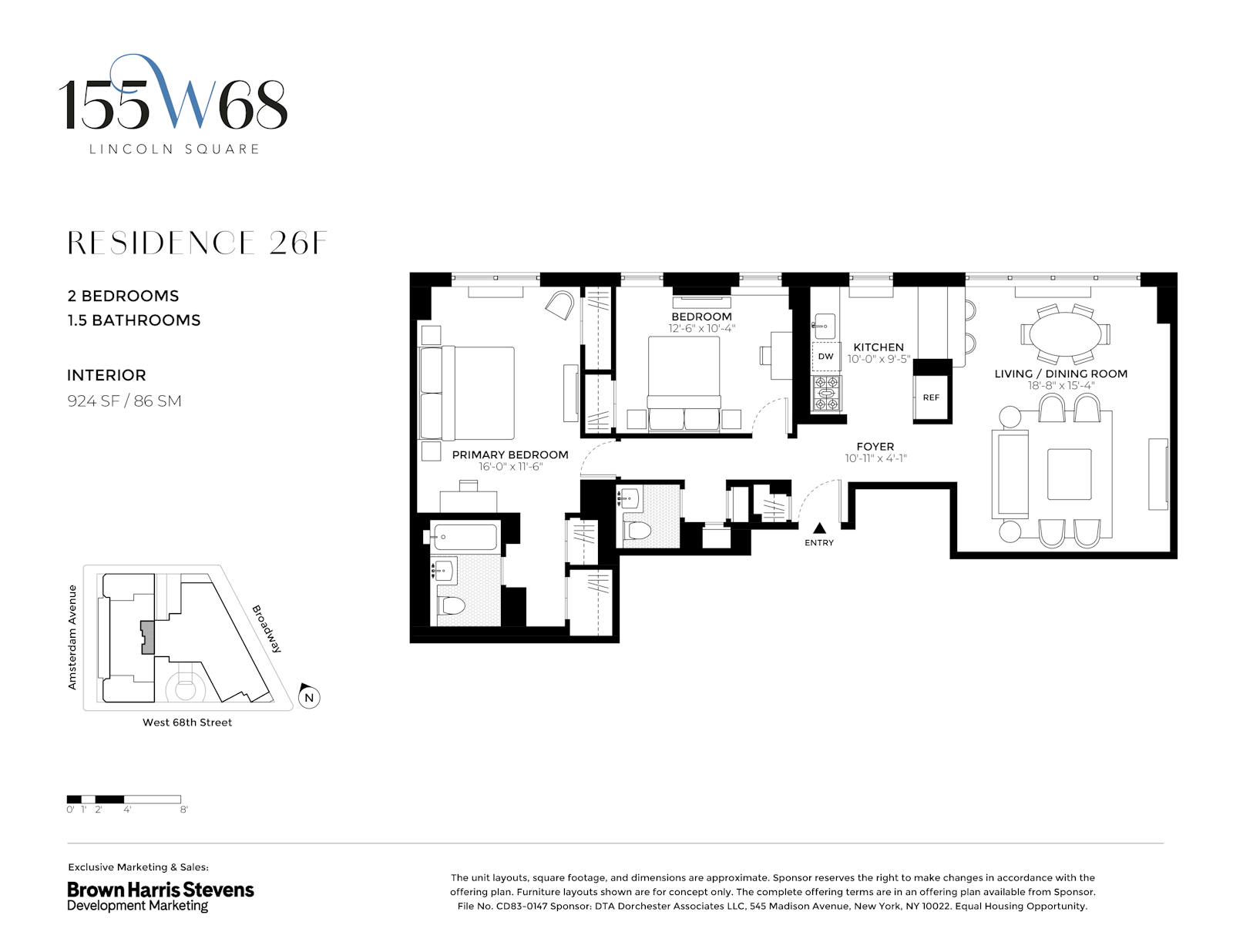 Floorplan for 155 West 68th Street, 26F