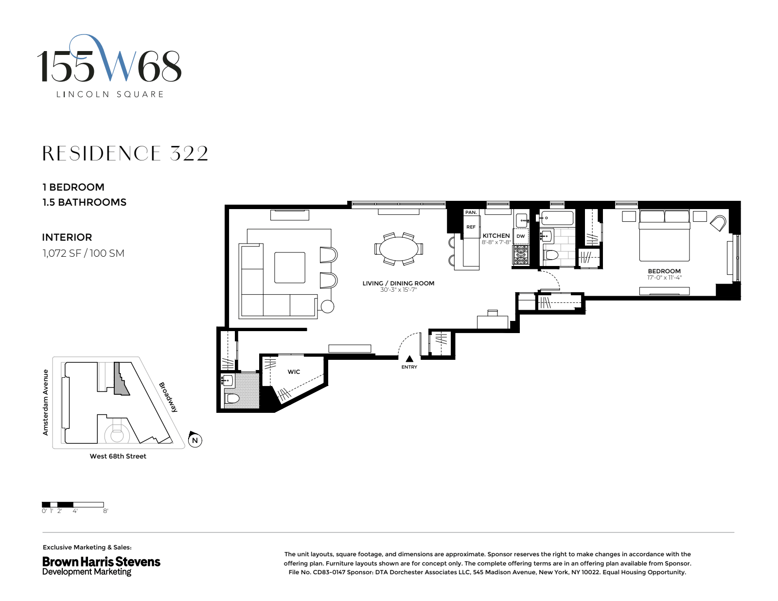 Floorplan for 155 West 68th Street, 322
