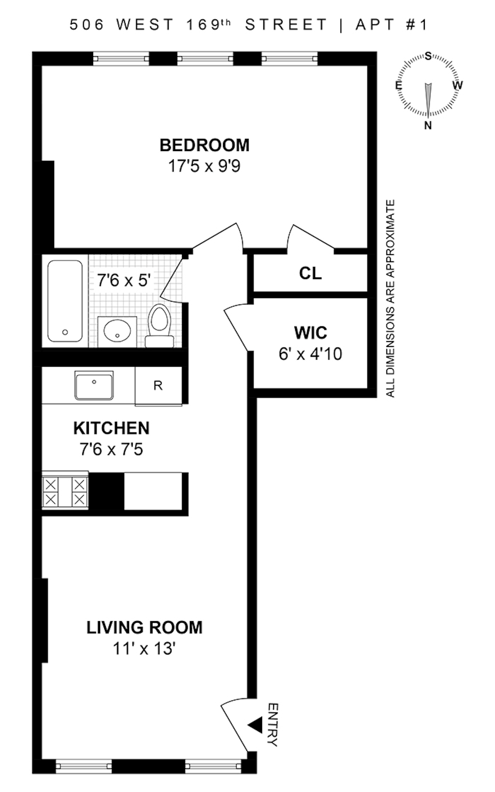 Floorplan for 506 West, 169th Street