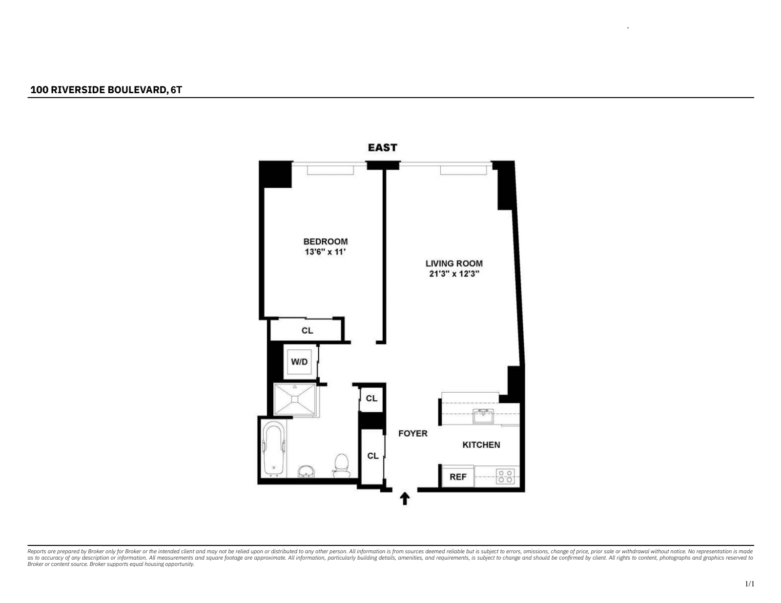 Floorplan for 100 Riverside Boulevard, 6T